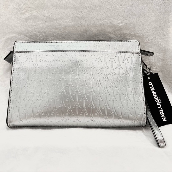 karl lagerfeld silver crossbody bag NWT - Picture 3 of 12